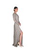 Grey Swallow Flower EMB Cocktail Gown